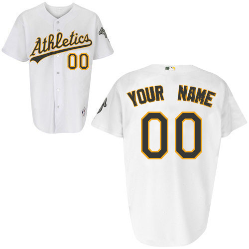Customized Youth MLB jersey-Oakland Athletics Authentic Home White Cool Base Baseball Jersey